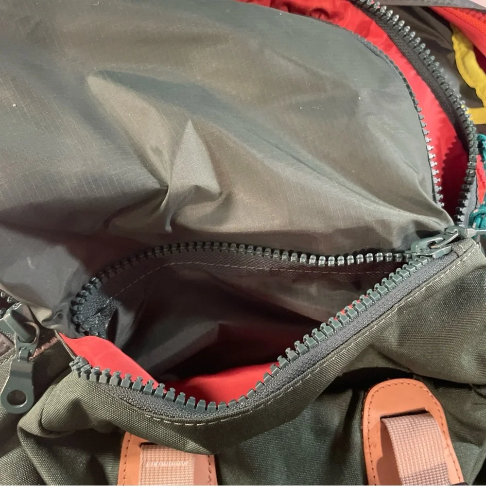 Unisex - Forest Green Backpack with Tan Accents